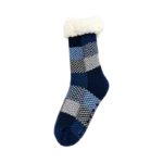 KNIT SLIPPER HEATED SOCKS NAVY
