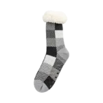 KNIT SLIPPER HEATED SOCKS GREY