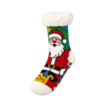 KNIT SLIPPER HEATED SANTA CLAUS SOCKS