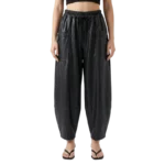 FAUX LEATHER COCOON PANTS