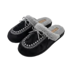 BLACK SUEDE HOUSE SLIPPERS