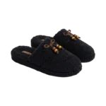 BLACK WINTER HOUSE SLIPPERS
