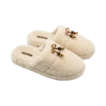 WHITE WINTER HOUSE SLIPPERS