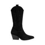 BLACK EMBROIDED COWBOY BOOTS