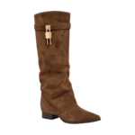 CHOCOLATE BROWN SUEDE KNEE HIGH BOOTS
