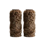 LEOPARD PRINT FAUX FUR LEG WARMERS