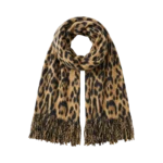 LEOPARD PRINT PATTERN WOMEN FRINGE WRAP SCARF