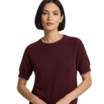 SHORT-SLEEVE KNIT SWEATER